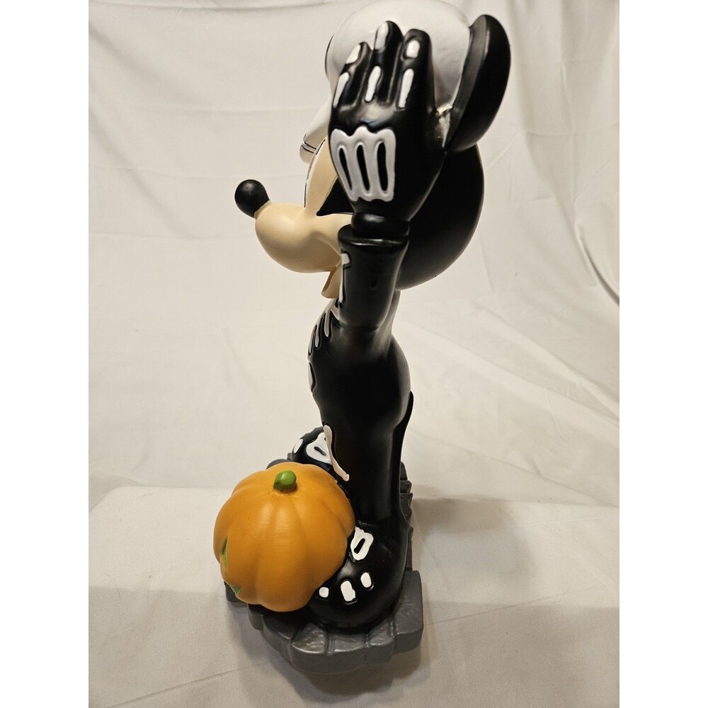 13" Disney Halloween MICKEY MOUSE SKELETON COSTUME Pumpkin Statue Big Fig - Picture 3 of 10